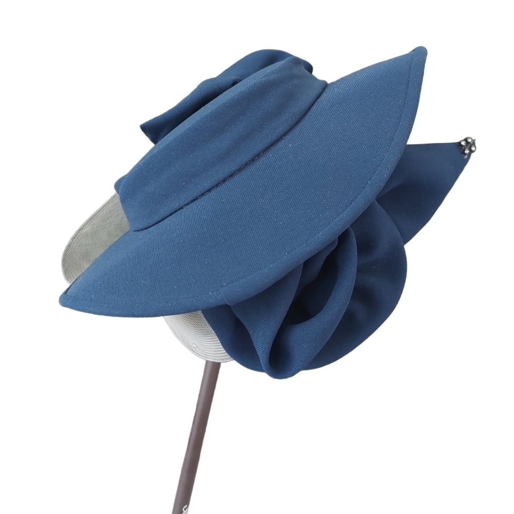 Moshita Couture Navy Sunday Women's Hat EUC